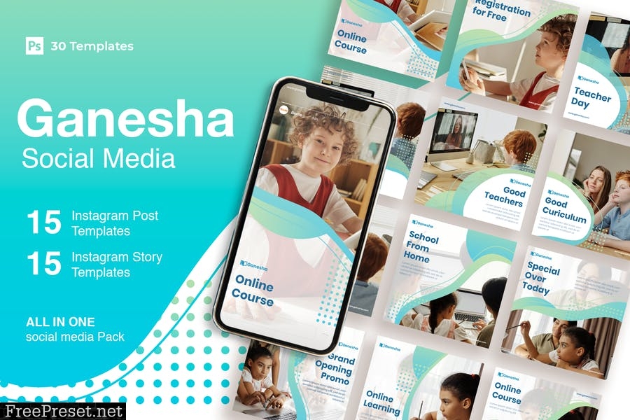 Ganesha - 30 Instagram Post & Story Template WUBD3ZC