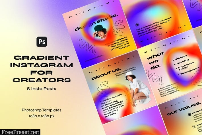 Gradient Instagram Templates for Creators 4F725EA