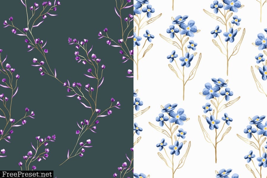 Herbo – seamless vector herbal pattern collection 2PC7EQK