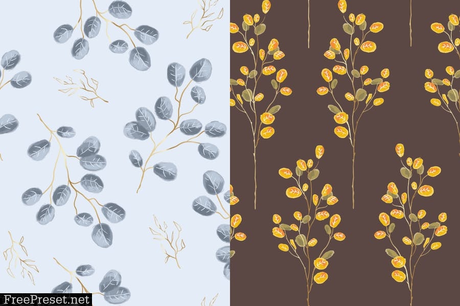 Herbo – seamless vector herbal pattern collection 2PC7EQK