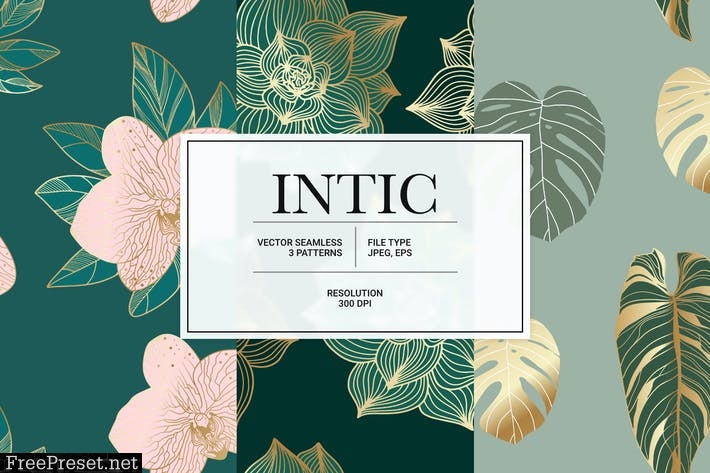 Intic – floral collection of vector patterns YURYHXV