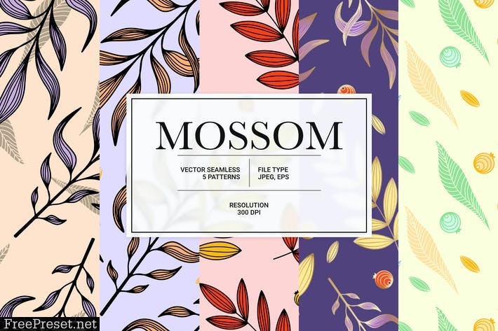 Mossom – nature collection of vector patterns KHU3VHU