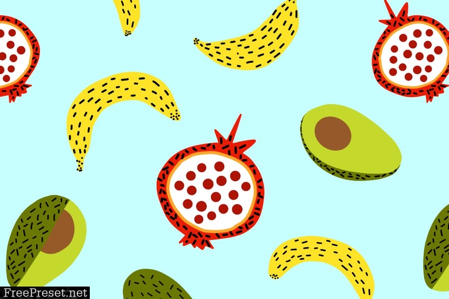 Orando – fancy fruit collection of vector patterns QEUYRRK