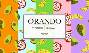 Orando – fancy fruit collection of vector patterns QEUYRRK