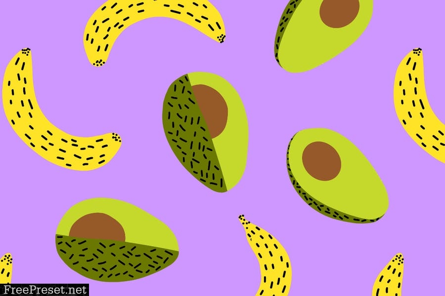 Orando – fancy fruit collection of vector patterns QEUYRRK