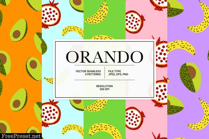 Orando – fancy fruit collection of vector patterns QEUYRRK