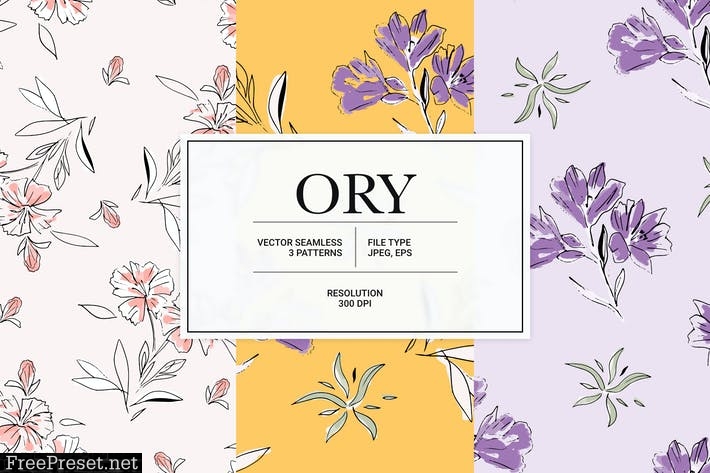 Ory – watercolor seamless flower pattern U67B32K