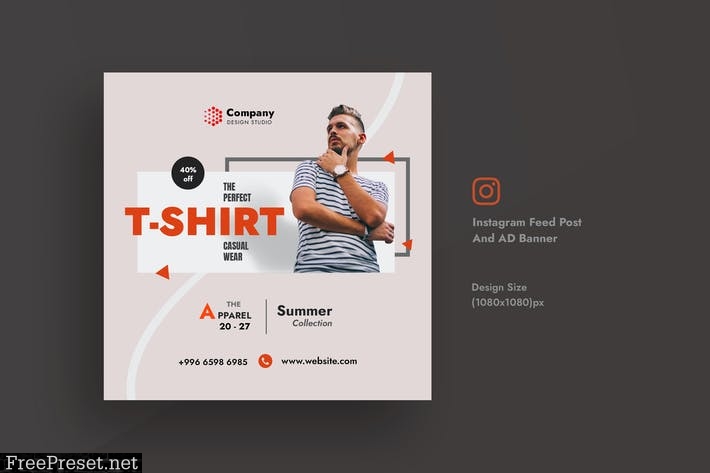 Promotional & Summer Sale Instagram Feed AD Banner JA2LB32