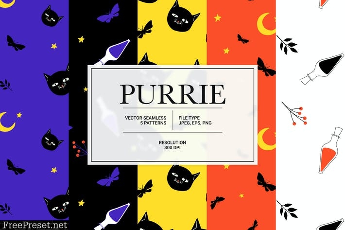 Purrie – Magic collection of vector patterns P2WKJKW