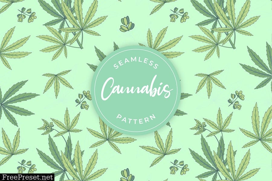 Seamless Cannabis Pattern ZLQ2YLF