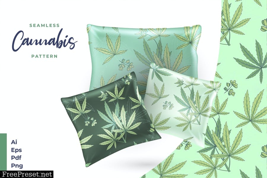 Seamless Cannabis Pattern ZLQ2YLF