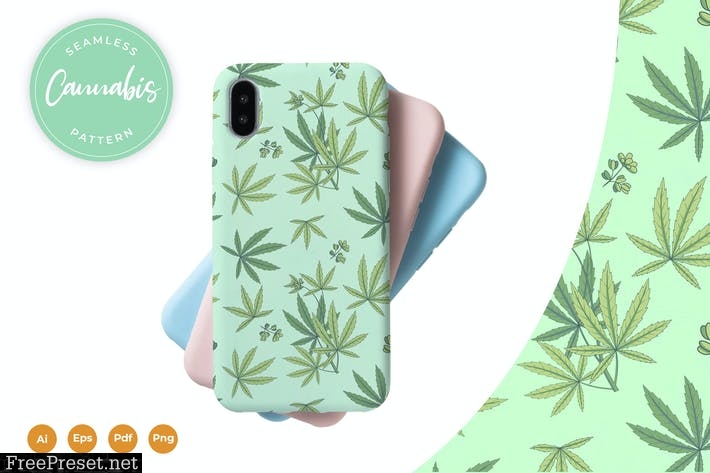 Seamless Cannabis Pattern ZLQ2YLF