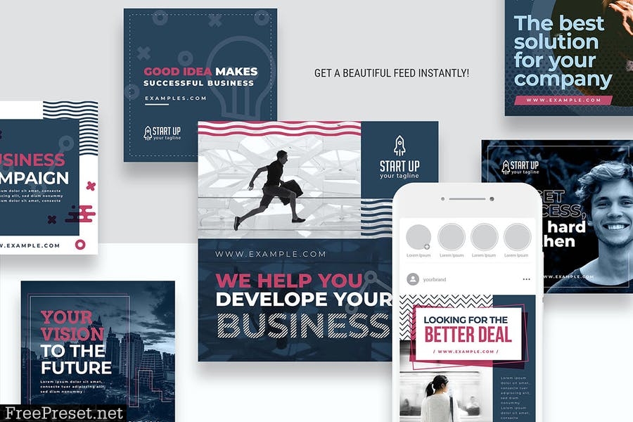 Simple Business Social Media Templates N7F8PCC