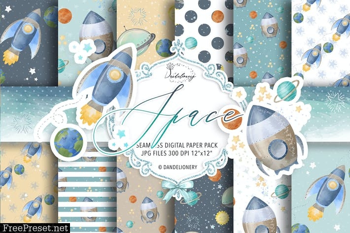 Space digital paper pack PKYAPUN