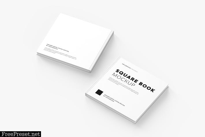 Square Book Mockup HG9H44T