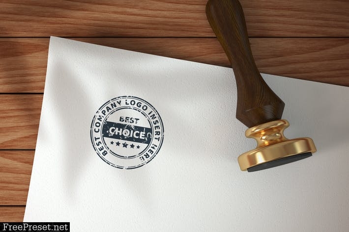 Stamp in retro style on paper - mockup template 92H7DVA