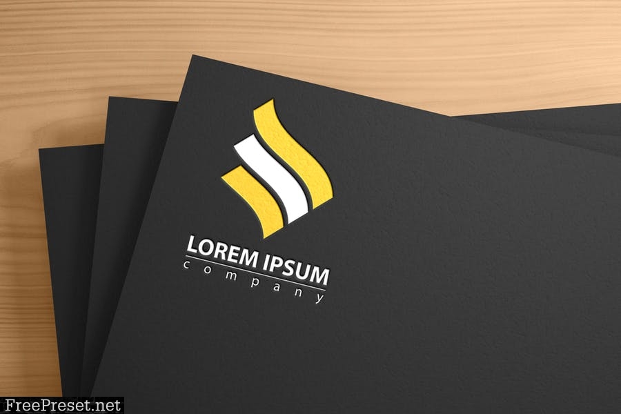 Textured logo on black paper - mockup template D77RDXC