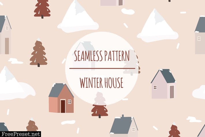 Winter House – Seamless Pattern 4CF5S4Z