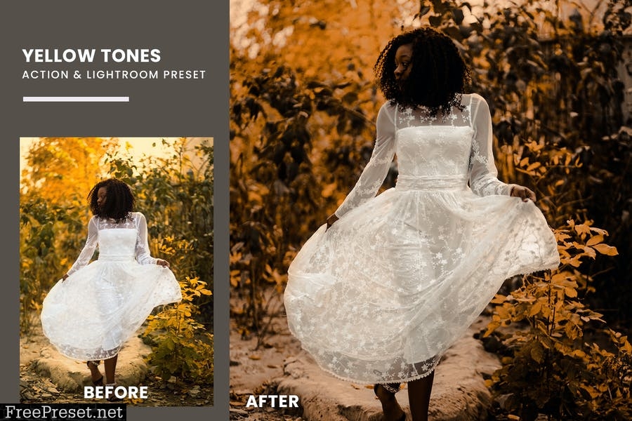 Yellow Tones Photoshop Action & Lightrom Presets