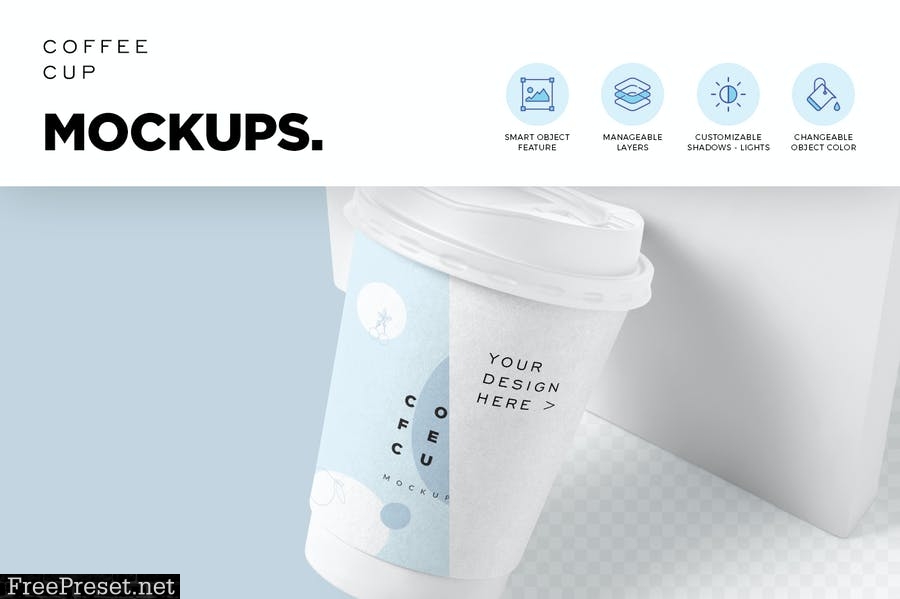 12 oz Coffee Cup Mockups BF97WAZ