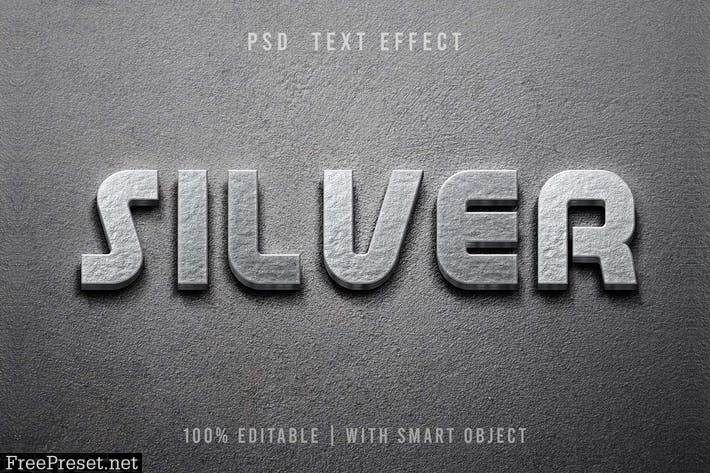 3D Silver Text effect - Template Editable MJW7E5W