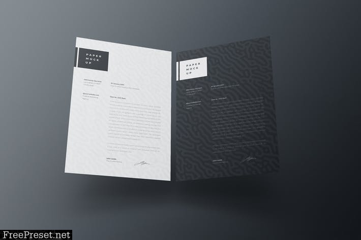 A4 Paper Mockup PSD Template XESMNLY