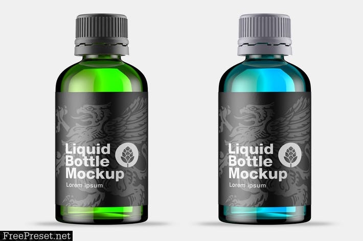 Amber Glass Bottle Mockup UGJKCDV