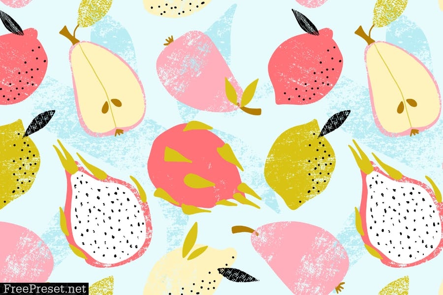 Aprice – Funny Fruit Vector Seamless Pattern L9RBSKN