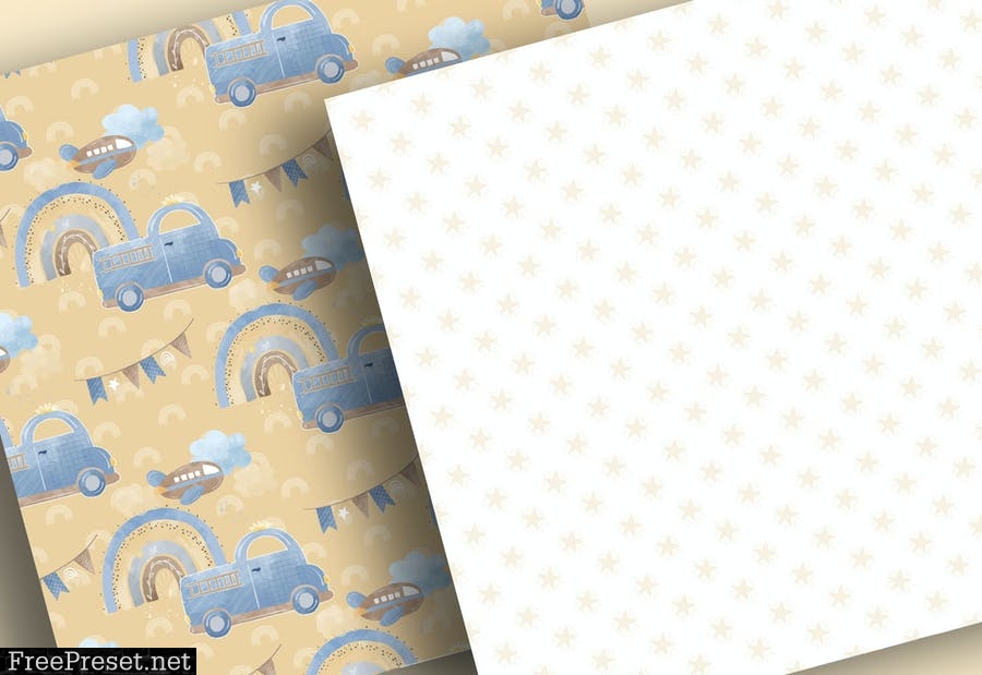 Baby Boy digital paper pack QGTRV22