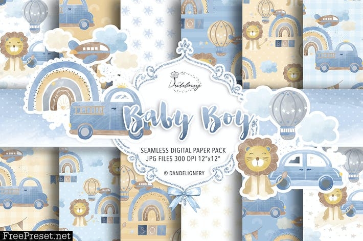 Baby Boy digital paper pack QGTRV22