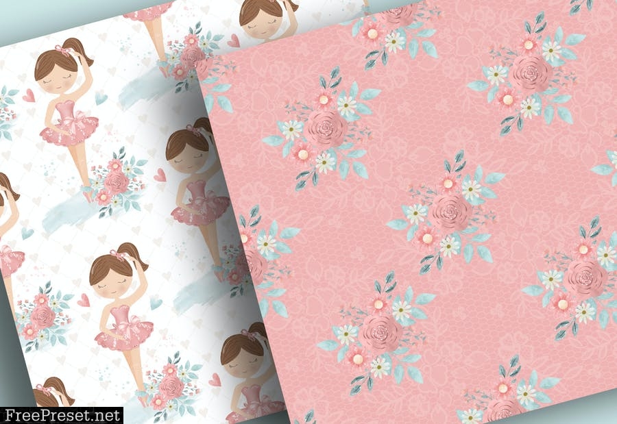 Ballerina digital paper pack LR4N36T