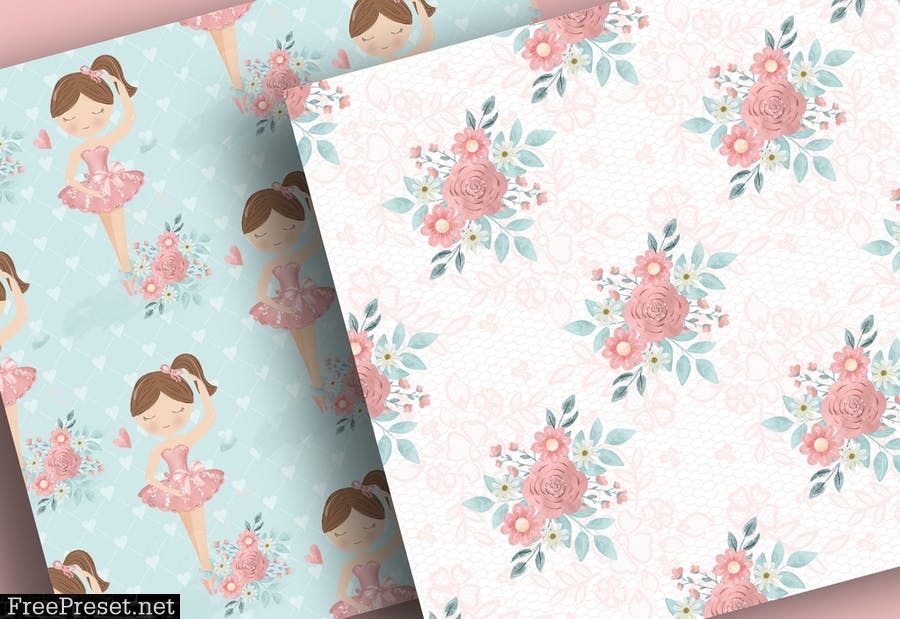 Ballerina digital paper pack LR4N36T