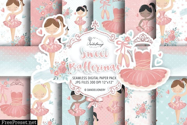 Ballerina digital paper pack LR4N36T