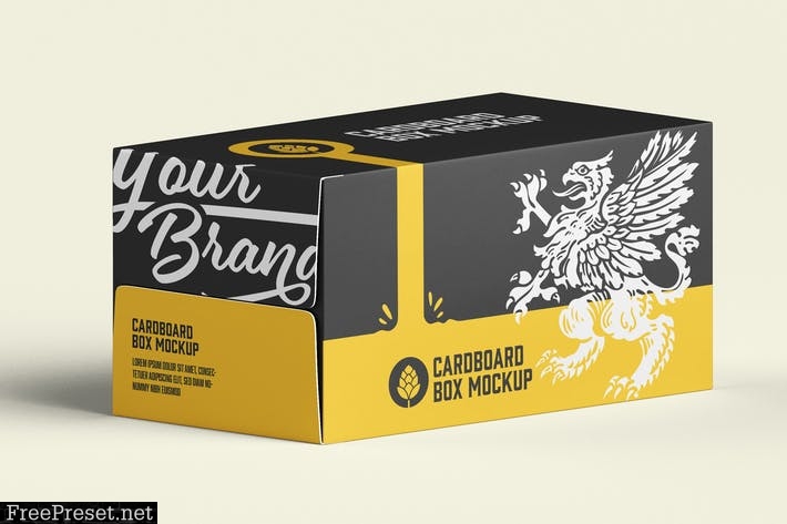 Beer Cardboard Box Mockup