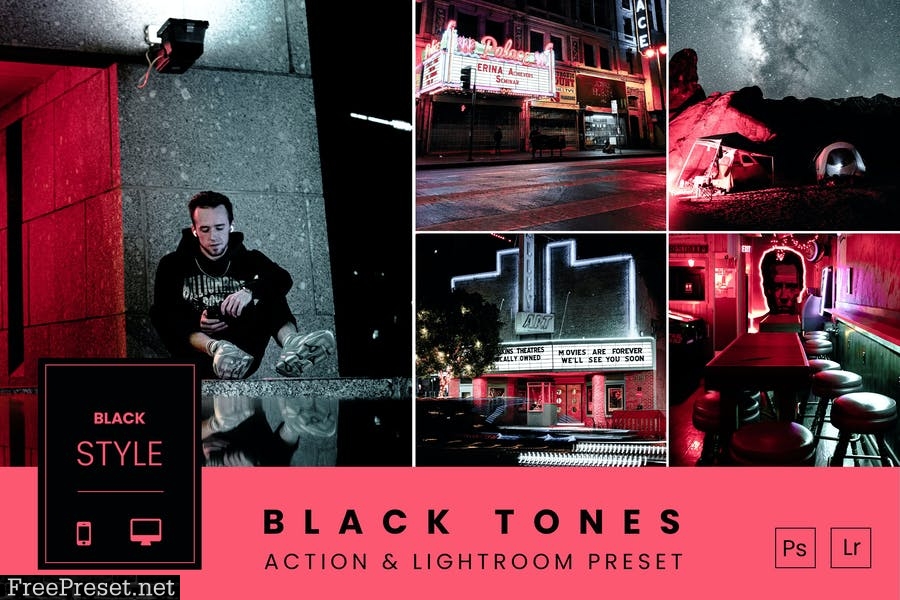 Black Tones Action & Lightroom Preset