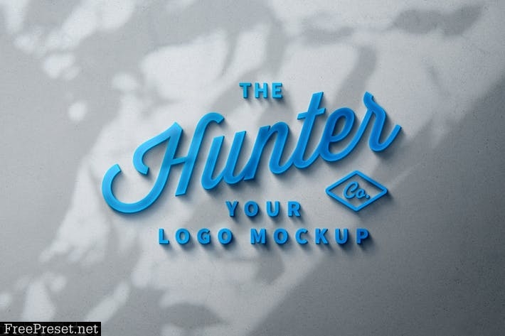 Blue Glowing Logo Mockup C5HLPWM