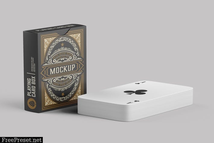 Box with Playing Cards Mockup