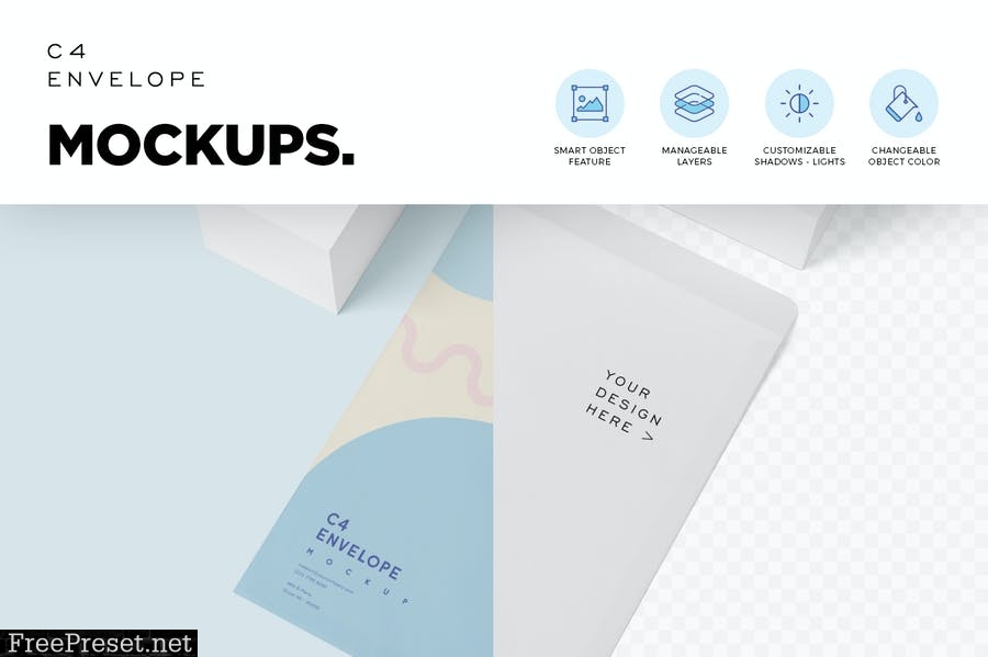 C4 Envelope Mockups 3BCKQE4