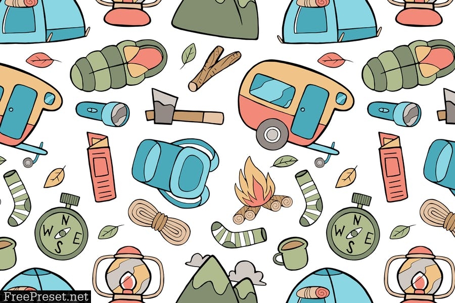 Camping Seamless Pattern #01 AS9LPWH