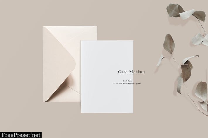 Card Mockup #1276, Beige Invitation Mockup XXG25VY