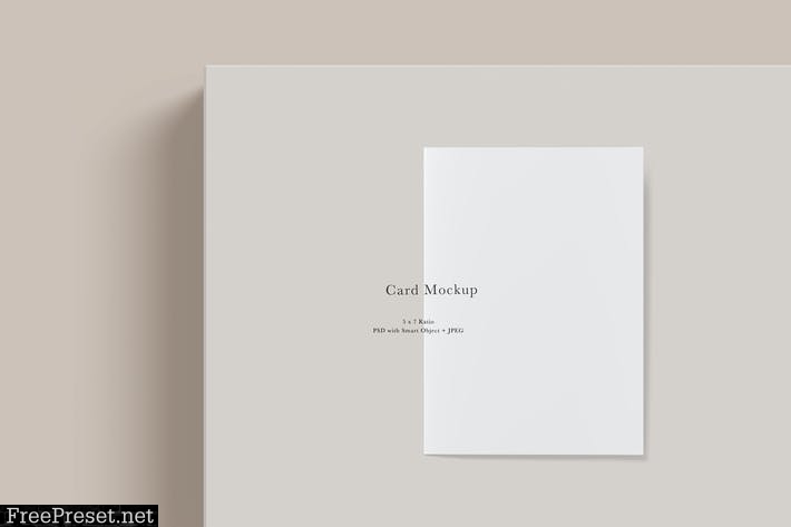 Card Mockup #1279, Beige Invitation Mockup