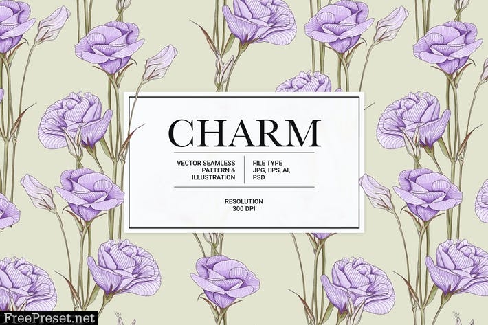 Charm – Flowers Vector Pattern & Illustration TTHBZWE