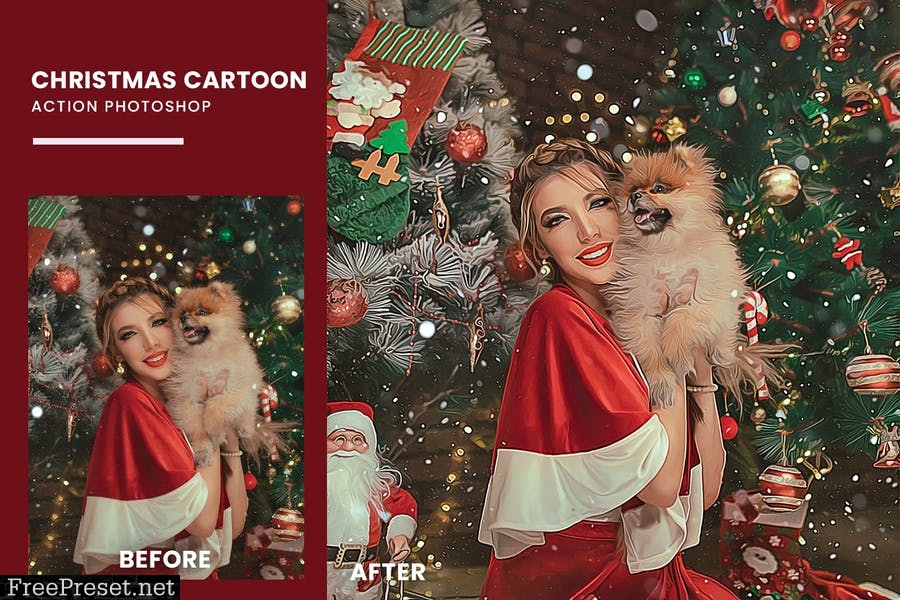 Christmas Cartoon Photoshop Action