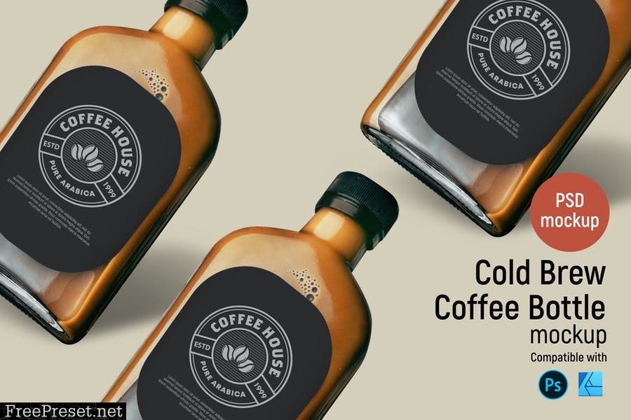 Download Cold Brew Coffee Bottle Mockup 5sqtehp