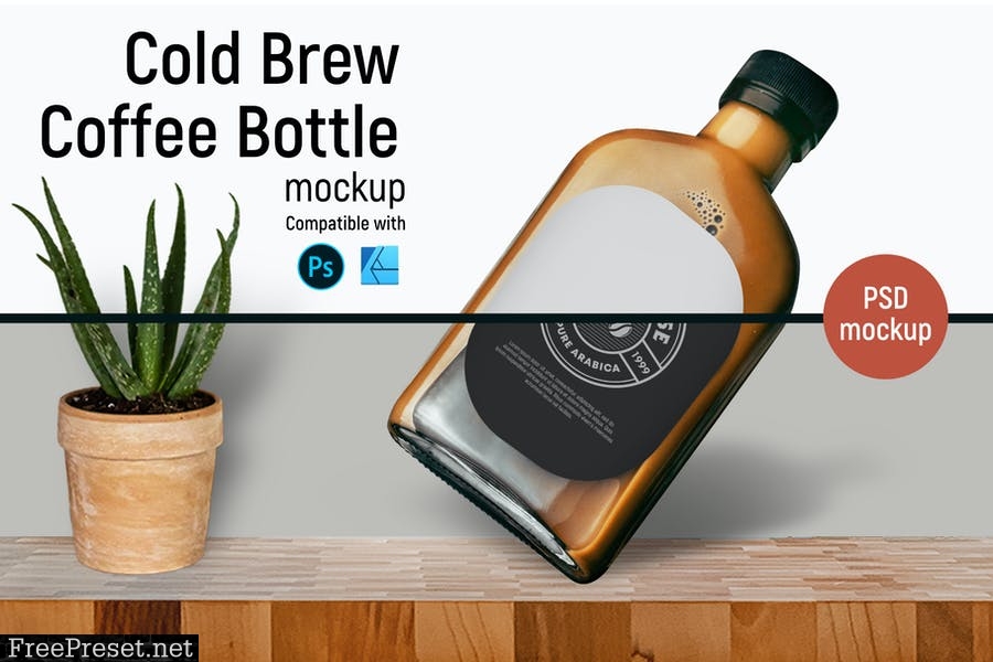 Download Cold Brew Coffee Bottle Mockup 5sqtehp