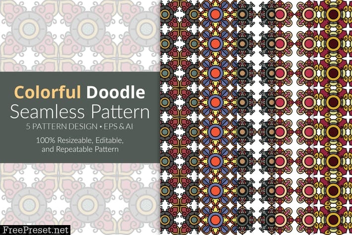 Colorful Doodle Seamless Pattern FJV7HQT