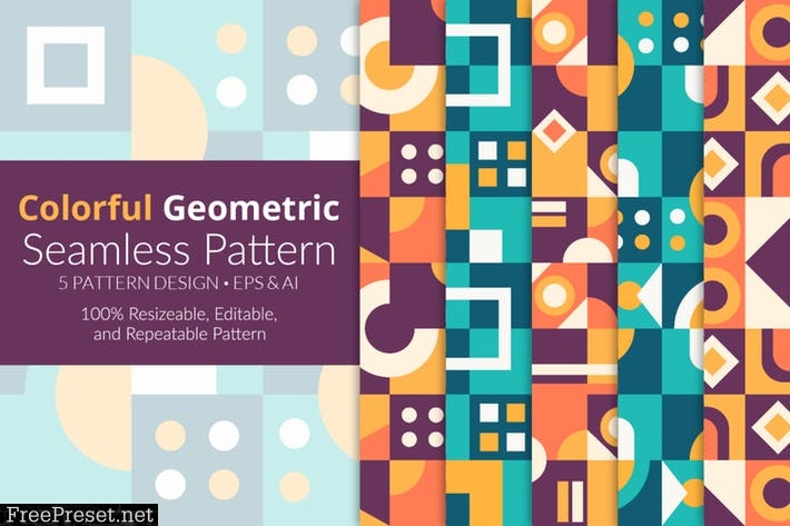 Colorful Geometric Seamless Pattern GG2JB52