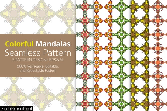 Colorful Mandalas Seamless Pattern D3XZBKZ