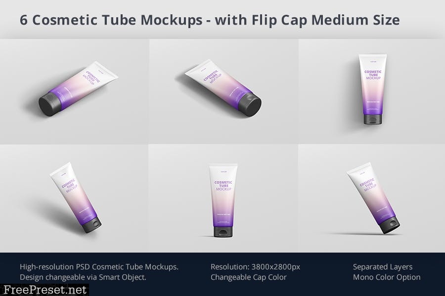 Cosmetic Tube Mockup with Flip Cap