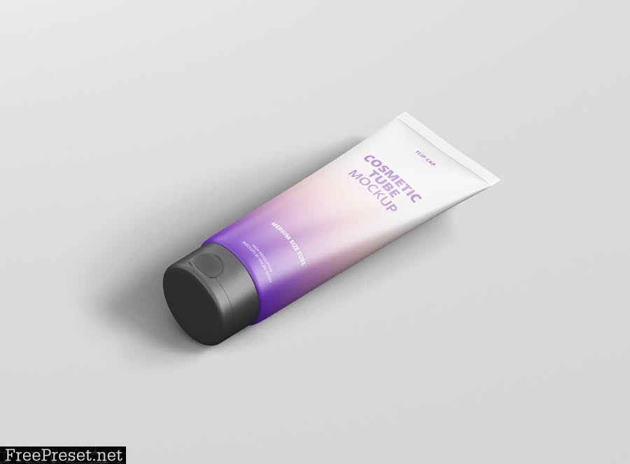 Cosmetic Tube Mockup with Flip Cap